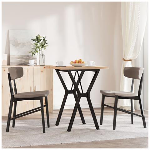 Tavolo Da Pranzo Telaio A Y 60x60x75,5 Cm Massello Pino E Ghisa - Foto 3
