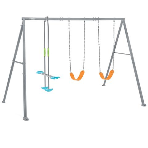 Altalena Da Giardino 3 Giochi 2 Seggiolini E Dondolo Ottagonale Per Bambini 3-10 Anni Intex 44123 - Foto 1