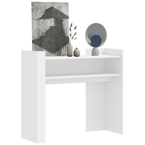 Tavolino Consolle Bianco 100x35x90 Cm In Legno Multistrato - Foto 1