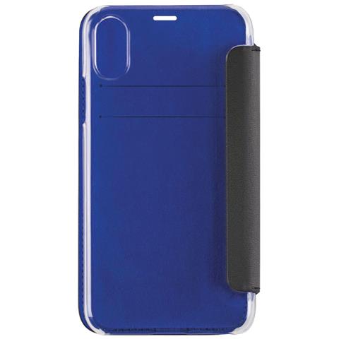 Custodia Per Iphone X /iphone Xs Pelle Retro Trasparente E Portacarte, Nero - Foto 2