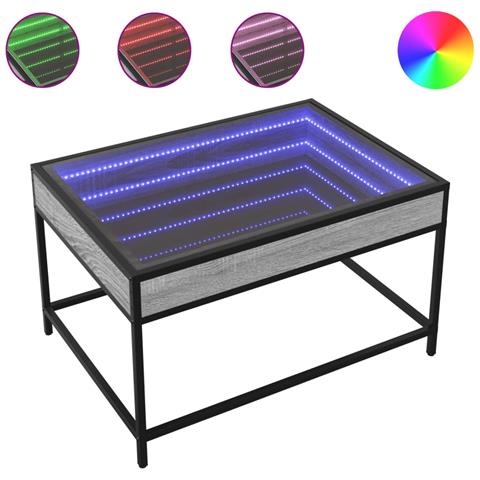 Tavolino Da Salotto Con Led Infinity Grigio Sonoma 70x50x41 Cm - Foto 1