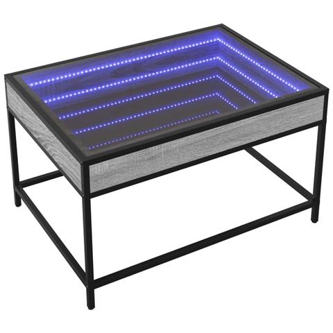 Tavolino Da Salotto Con Led Infinity Grigio Sonoma 70x50x41 Cm - Foto 2