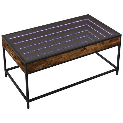 Tavolino Da Salotto Con Led Infinity Rovere Fumo 90x50x41 Cm - Foto 3