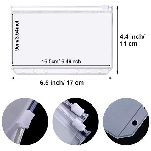 Busta Con Cerniera In Pvc A6 Per Raccoglitore A 6 Anelli 30-pack - Foto 2