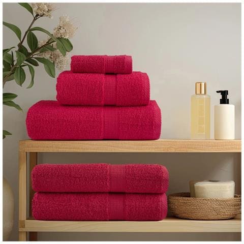 Asciugamani Premium SOLUND 10 pz Rosso 100x200 cm 600 g /m² - Foto 3