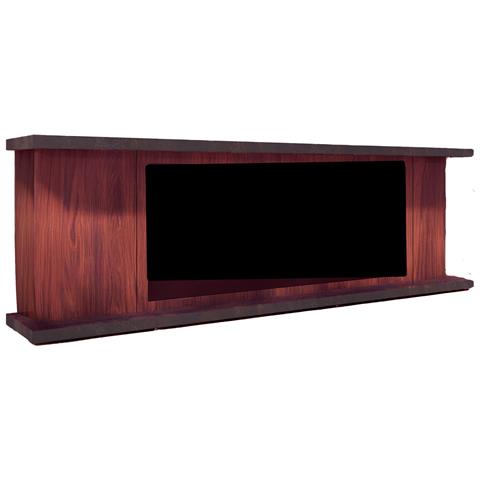 Mobile Arosio 150 Marrone Mobile In Legno Marrone Raffinato Ed Elegante Base In Legno Per Camino Marrone In Legno Struttura E Ante In Legno Di Eucalipto Piano E Base In Grafite Ral 7022 - Foto 3