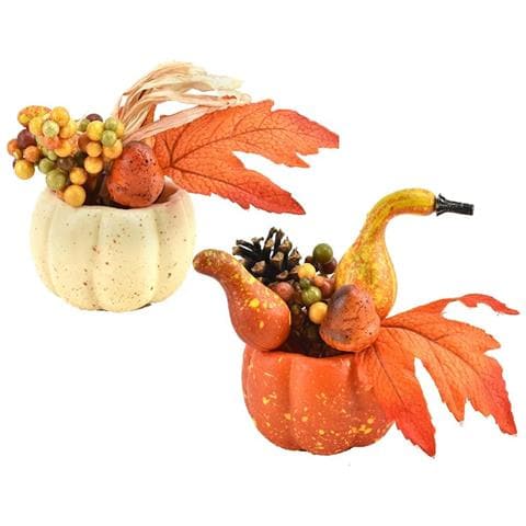 Set Di 2 Zucche In Plastica Per Halloween - Decorazioni Festive Per La Tua Casa - Foto 1