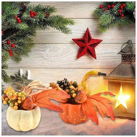 Set Di 2 Zucche In Plastica Per Halloween - Decorazioni Festive Per La Tua Casa - Foto 2