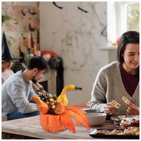 Set Di 2 Zucche In Plastica Per Halloween - Decorazioni Festive Per La Tua Casa - Foto 7