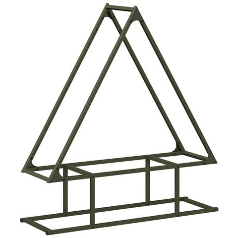 Rastrelliera per Legna da Ardere Verde Oliva 80x25x90 cm - Foto 1
