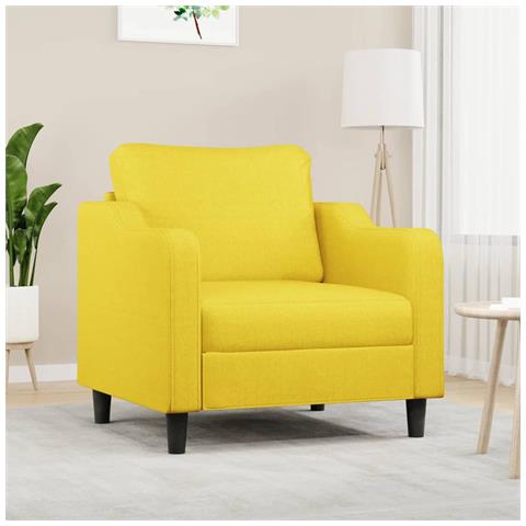 Poltrona Giallo Chiaro 60 Cm In Tessuto - Foto 1