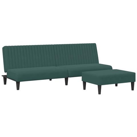 Set Di Divani 2 Pz Verde Scuro In Velluto - Foto 2