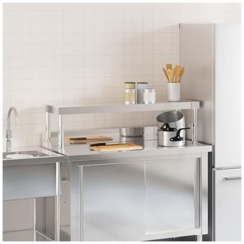 Ripiano Per Tavolo Da Lavoro 110x30x35 Cm In Acciaio Inox - Foto 3