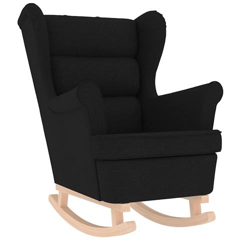 Sedia A Dondolo Nera 74x90x102 Cm In Tessuto - Foto 2