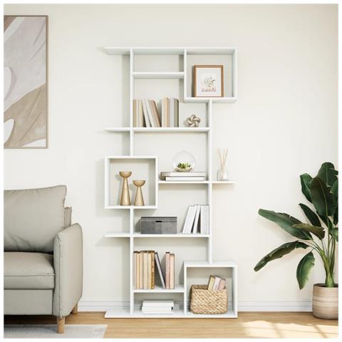 Libreria Bianca 92x29x188 Cm In Legno Multistrato - Foto 3