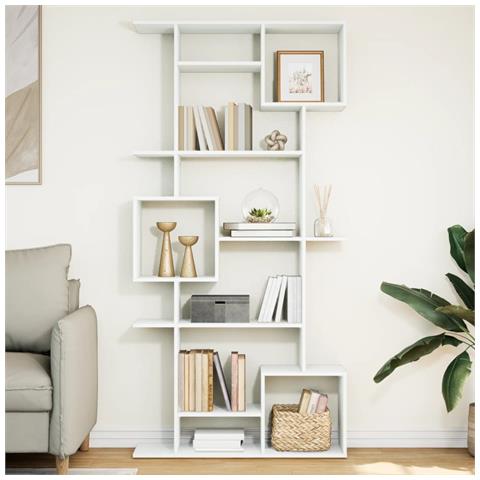 Libreria Bianca 92x29x188 Cm In Legno Multistrato - Foto 1