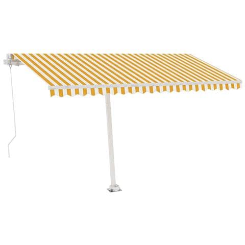 Lusso Casadino -  Tenda Da Sole Retrattile Manuale E Led 400x300cm Gialla Bianca - Foto 1