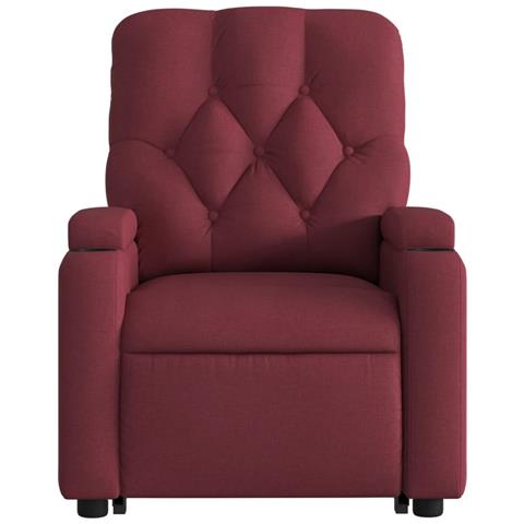 Poltrona Alzapersona Reclinabile Rosso Vino in Tessuto - Foto 9
