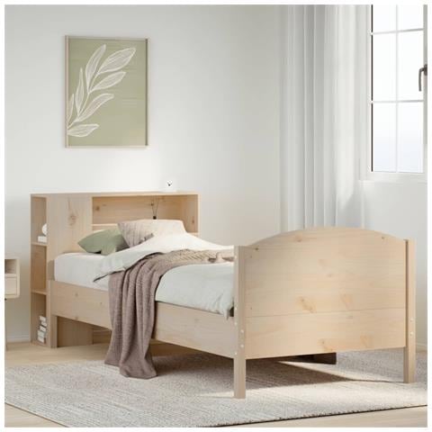 Letto Libreria senza Materasso 100x200 cm in Legno di Pino - Foto 2