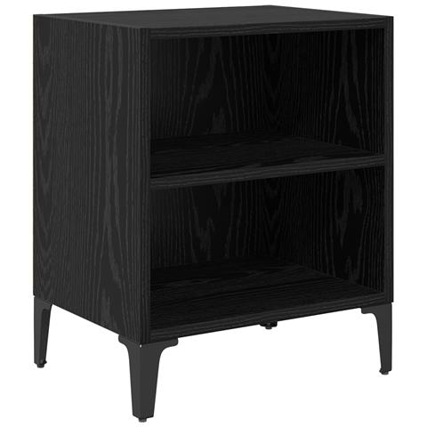 Comodino Rovere Nero 40x30x50 cm Legno ingegnerizzato - Foto 1