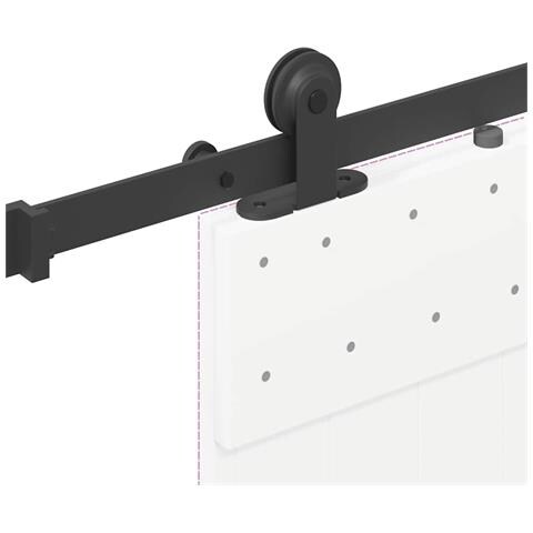 Kit di Binari per Porte Scorrevoli 152,5 cm Acciaio Nero - Foto 9