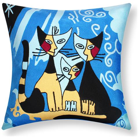 Set Di 2 Copricuscini 45x45 Cm Ricamati Art Siamois - Foto 1