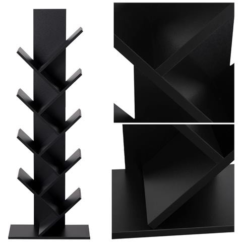 Libreria Inclinata A 8 Ripiani Nero Simone - Foto 9