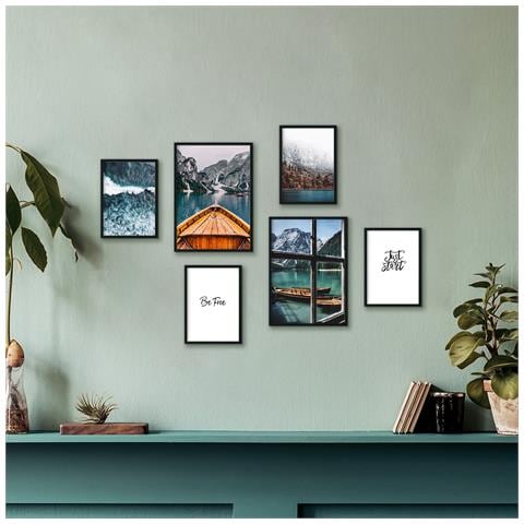 Set Di 6 Stampe Poster Di Winter Lake, Stampe Artistiche Da Parete, Stampe Decorative, Design D'interni Nella Galleria D'arte A3 & A4 Senza Cornice - Foto 6