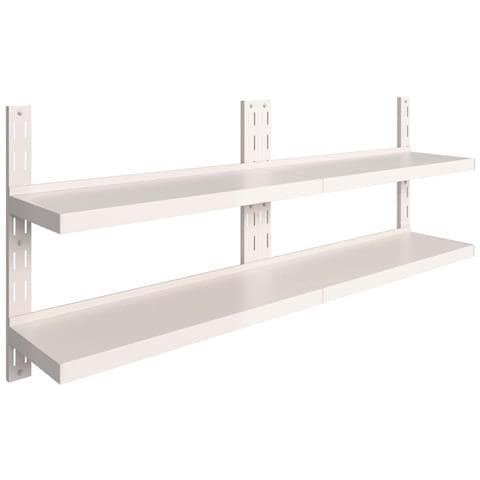 Lusso Casadino -  Mensole Galleggianti A 2 Livelli 2 Pz In Acciaio Inox 200x30 Cm - Foto 1
