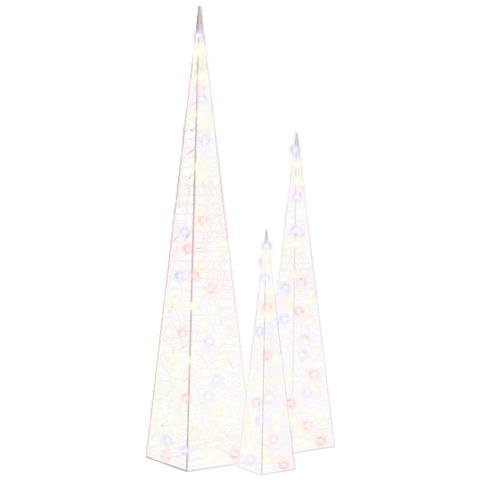 Lusso Casadino -  Set Coni Luce Led Acrilico Decorativo Multicolore 60/90/120 Cm - Foto 1
