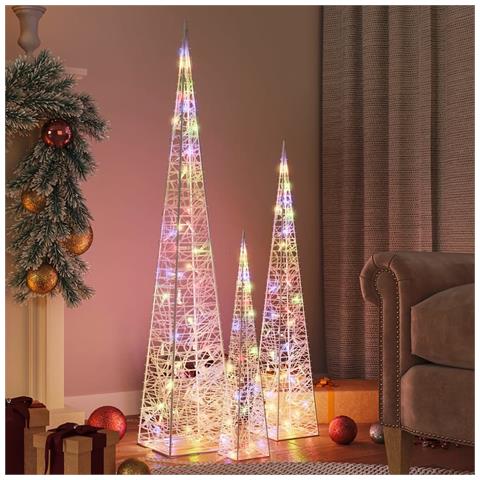 Lusso Casadino -  Set Coni Luce Led Acrilico Decorativo Multicolore 60/90/120 Cm - Foto 8