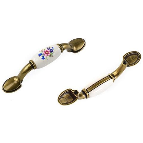 Set Di 2 Maniglie In Ceramica Floreale Retro Europea - Pomelli Per Cassetti In Lega Di Zinco - Foto 4