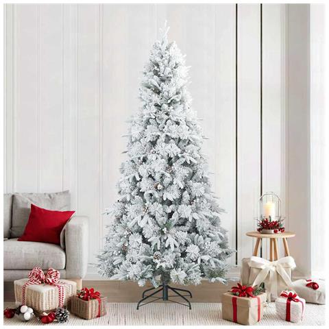 Albero di Natale Artificiale Snodato Foderato di Neve Bianco - Foto 2