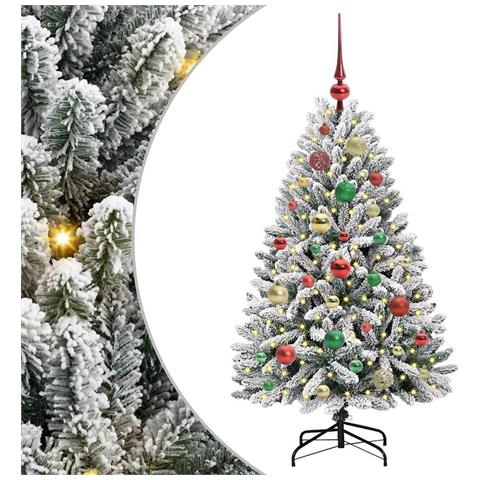 Albero di Natale artificiale con 150 LED Verde e Bianco 120 cm - Foto 1