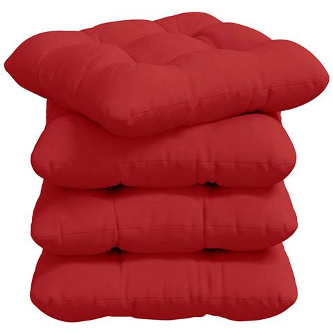 Cuscini per Seduta 4 pcs Rosso 45 x 45 x 12 cm Tessuto - Foto 1