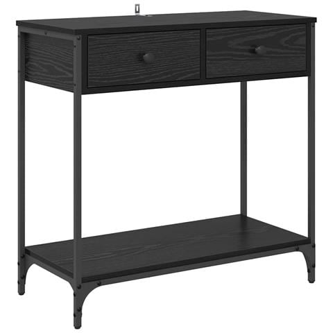 Tavolo consolle Rovere Nero 75 x 34,5 x 75 cm Legno multistrato - Foto 1