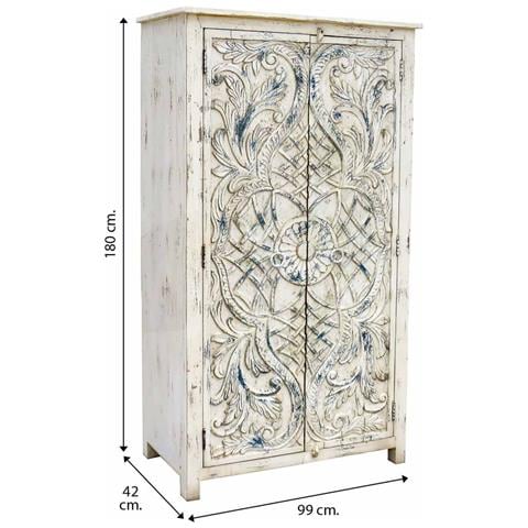Armadio In Legno Bianco 99x42x180h - Foto 7
