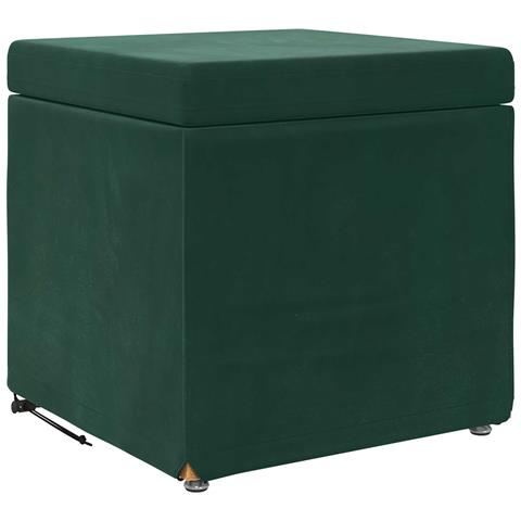 Pouf Verde Scuro 41 x 41 x 40 cm Velluto e Legno Ingegnerizzato - Foto 1
