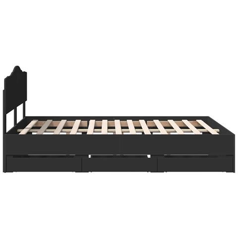 Struttura del letto Nero 140 x 200 cm Legno Ingegnerizzato - Foto 9