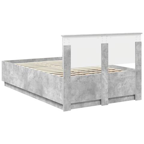 Struttura del letto con testiera Grigio cemento 120 x 190 cm - Foto 9