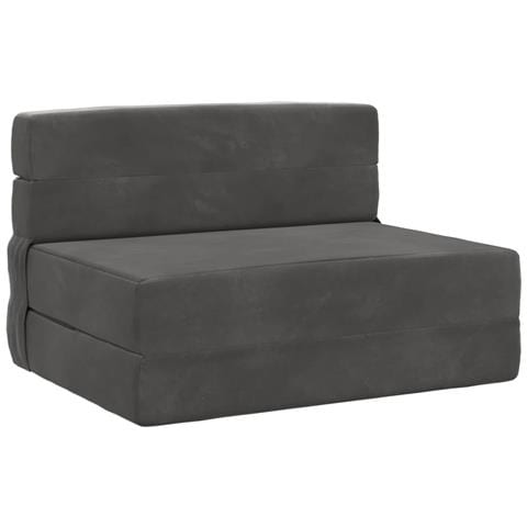 Divano Letto Pieghevole Grigio Scuro 70 x 72 x 60 cm Tessuto - Foto 1