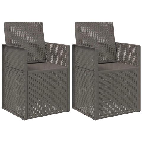 Sedie da pranzo da giardino 2 pcs Grigio Chiaro PP - Foto 1