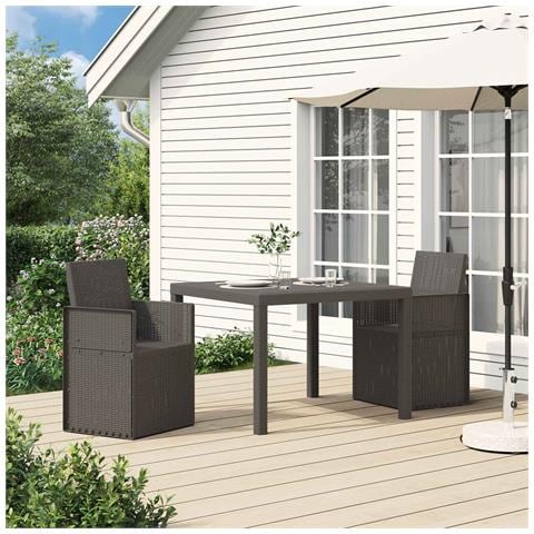 Sedie da pranzo da giardino 2 pcs Grigio Chiaro PP - Foto 2