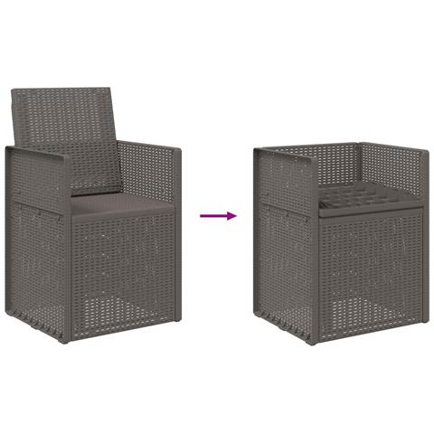 Sedie da pranzo da giardino 2 pcs Grigio Chiaro PP - Foto 9