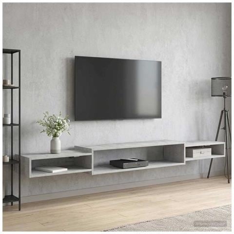 Mobile TV da Parete A parete Grigio Cemento 220 x 28 x 21 cm - Foto 2