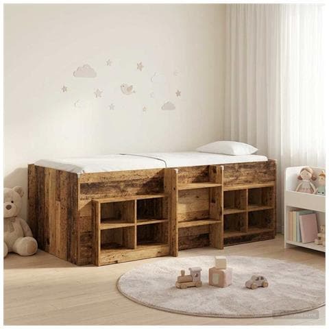 Struttura Letto Loft con Mobile 3 pz Legno antico - Foto 2