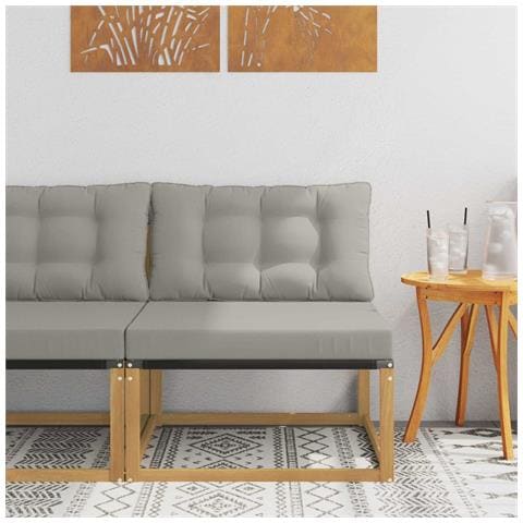 Divano centrale per esterno Bianco 79 x 83 x 73 cm acciaio - Foto 2