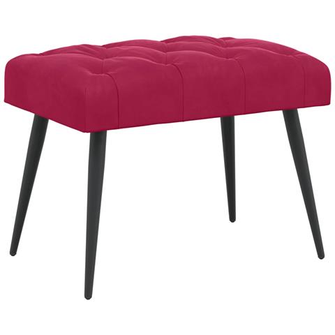 Panchina con bottoni imbottiti Rosso Vino 60 x 40 x 45 cm - Foto 1