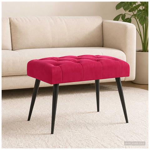 Panchina con bottoni imbottiti Rosso Vino 60 x 40 x 45 cm - Foto 2