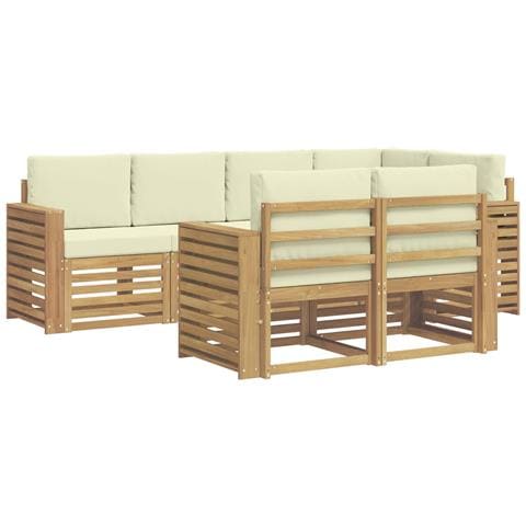Set di divani da esterno 7 pcs Bianco e Crema - Foto 1
